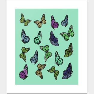 Colorful and Cute Butterfly Pattern 2 Posters and Art